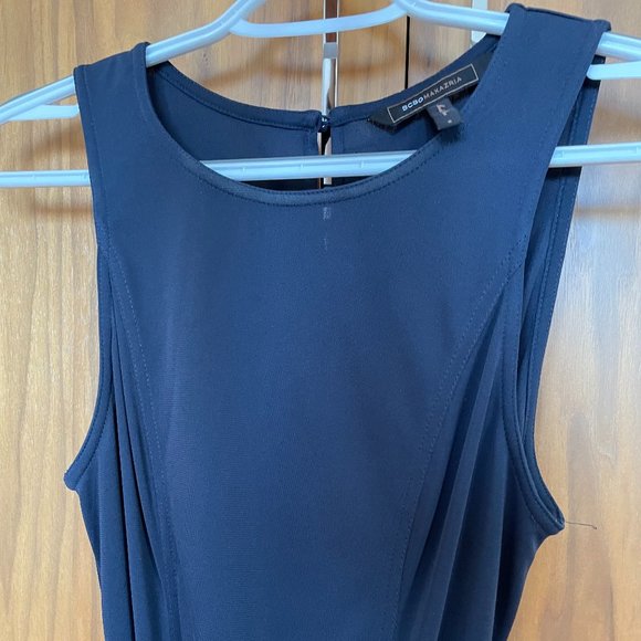 BCBG Maxazria faux wrap midi dress in navy. Size small. - Picture 4 of 13